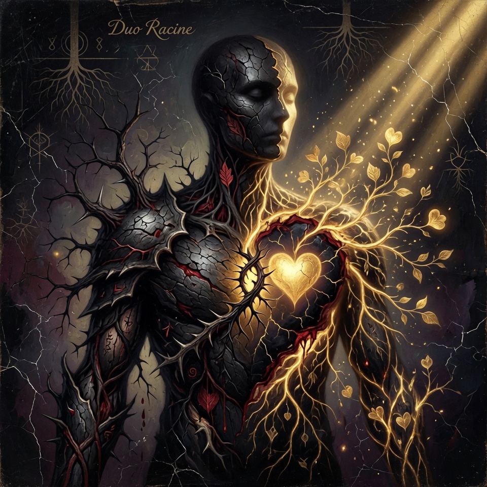 Duo racine — illustration sombre